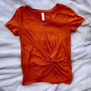Altar’d State V-neck Front Twist Tee Orange Size XS Super Soft